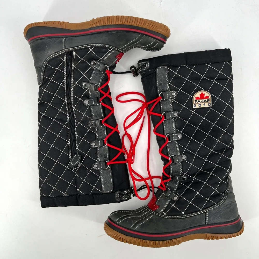 Pajar‎ Canada Freestyle Grip Snow Boots Quilted Black Duck Boots Size 38 (7.5-8)